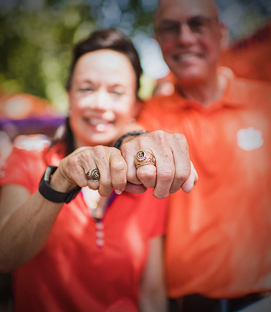 Glenn with Alumni rings