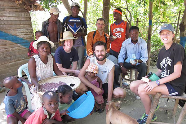 Group in Haiti with local citizens.