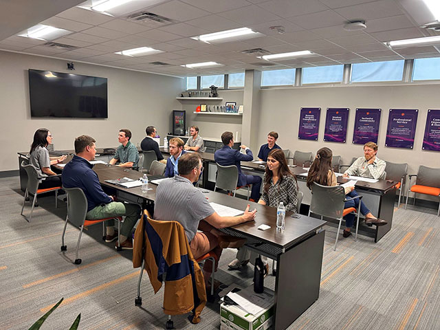 Group discussion with students