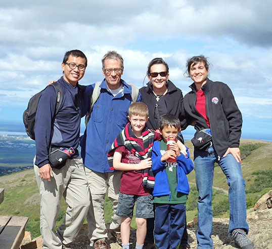 Wong Family with Thies on hiking trip.