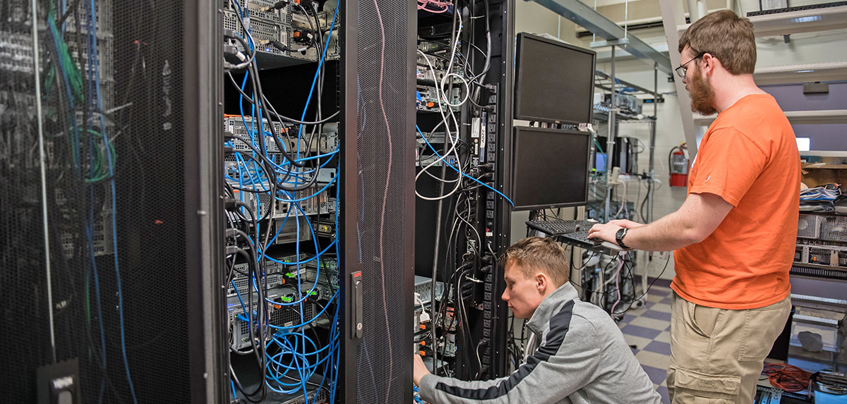 Students in server room