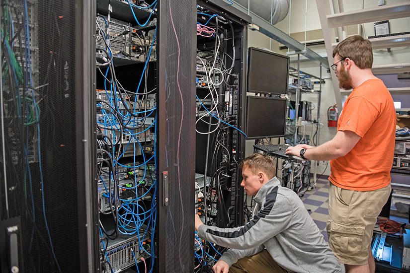 Students in server room