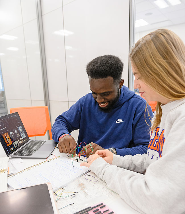 Students working together on project