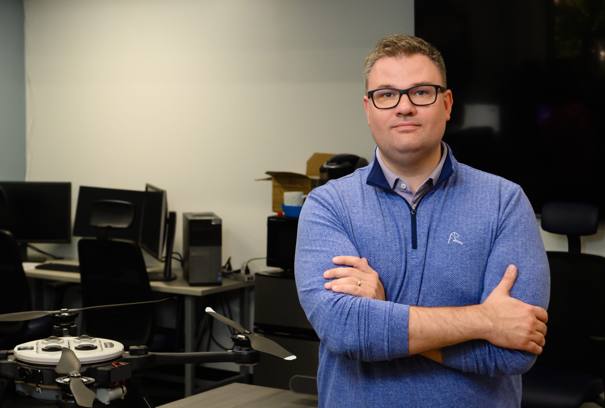 Nathan McNeese in research lab
