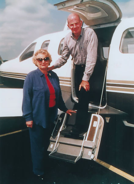 Holcombes boarding small plane
