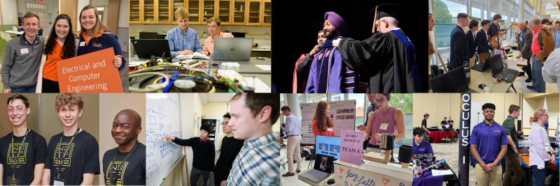 Students and faculty involved in research and activities within ECE