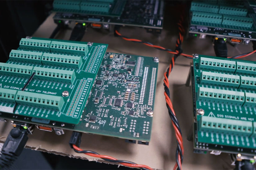Up close of circuit used in Edrington lab