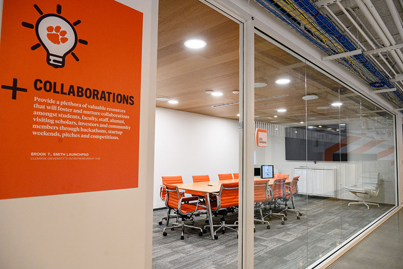 Collaboration room at Launchpad downtown Clemson