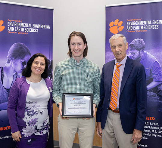 Student accepting award.