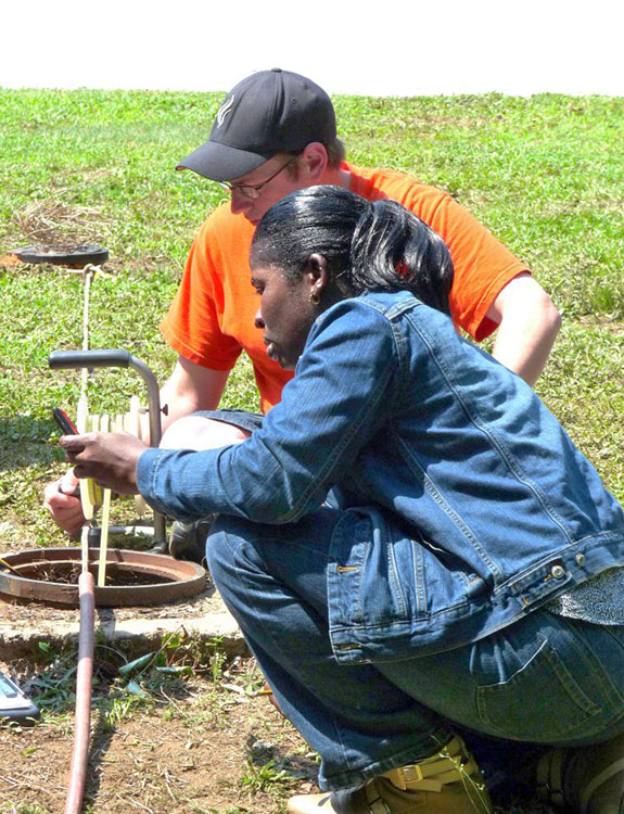 Female and Male at hydrogeology camp.