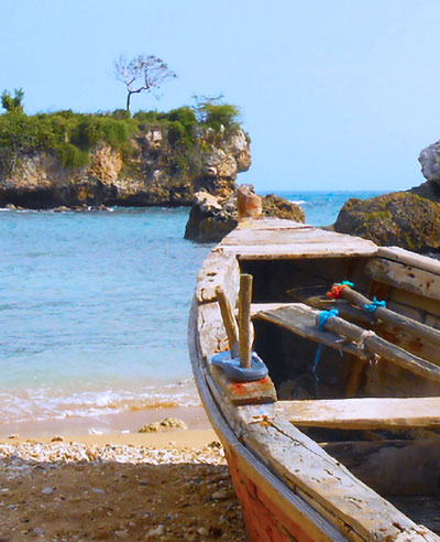 Boat on the coast of Haiti.