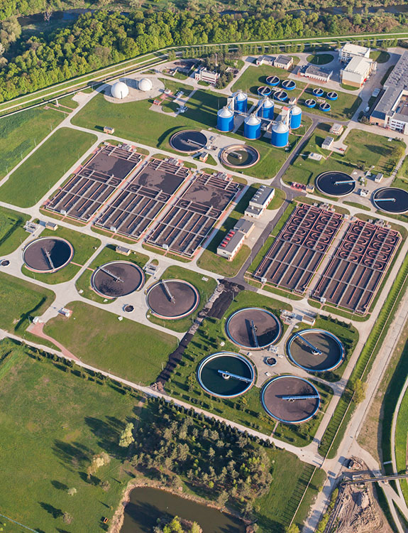 Sky view of aquatic lagoon