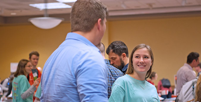 Students talking in Hendrix Center