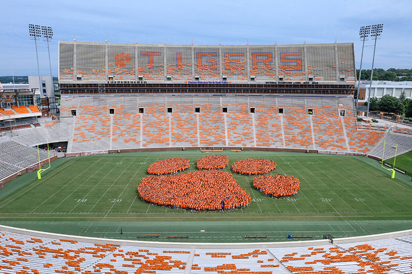 Clemson Class making annual tiger paw on the football field