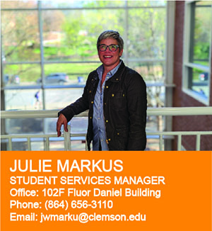 Julie Markus, student services manager, click to email.