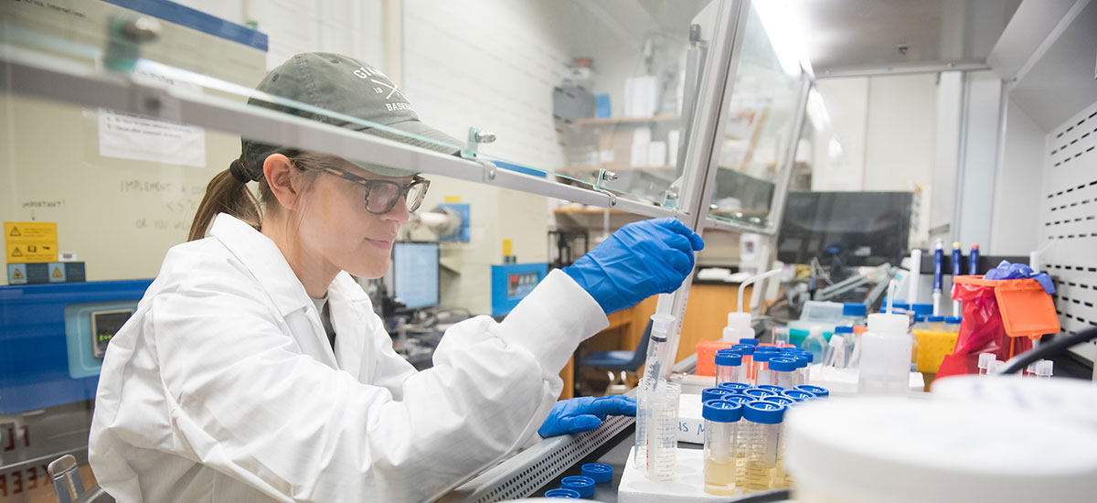 Suyi Li with two students looking at comb-like material.