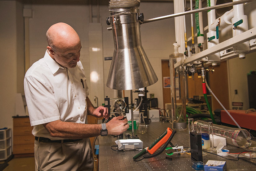 John Saylor in lab.