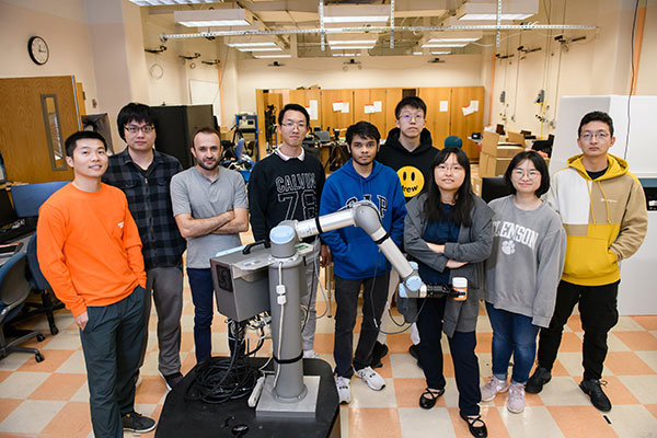 Wang research group in lab