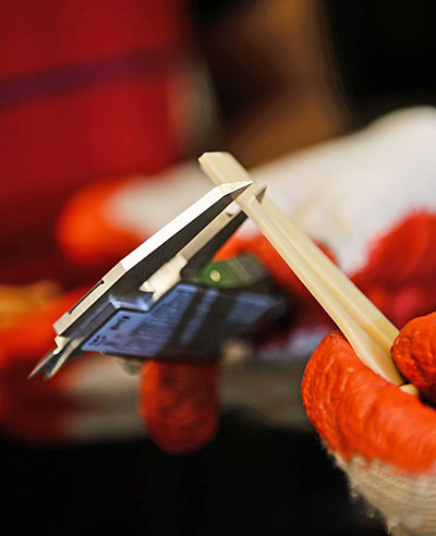Close up of material used in ultralight car body