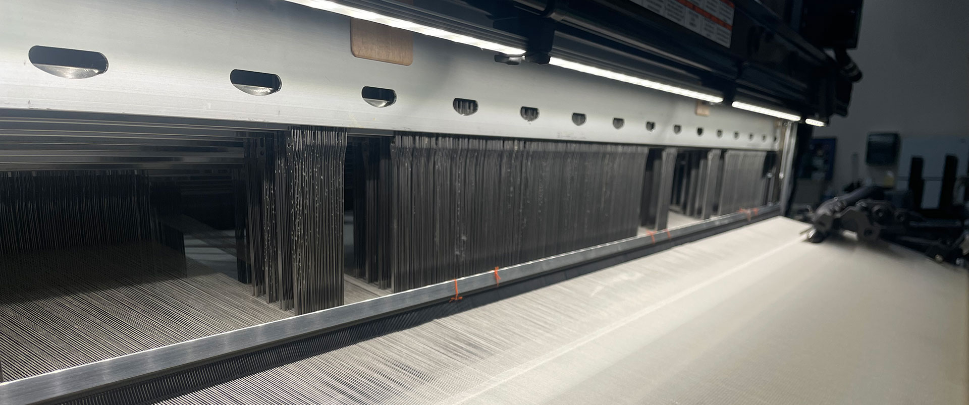 Close up of loom machine
