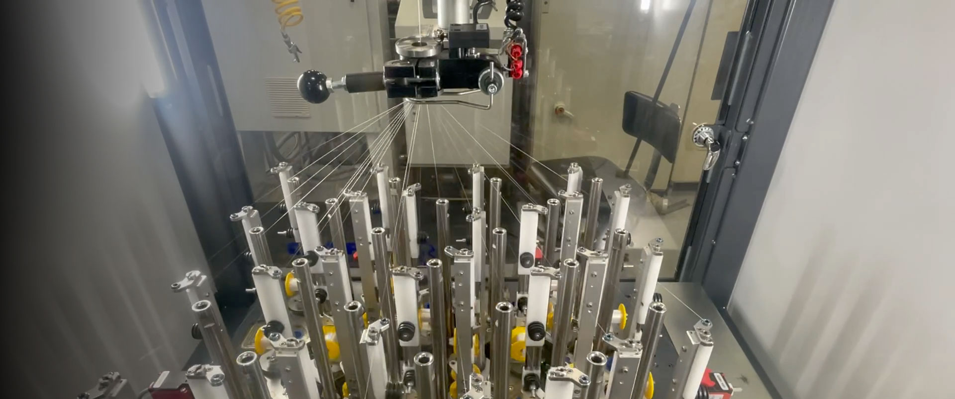Up close view of buttonhole machine