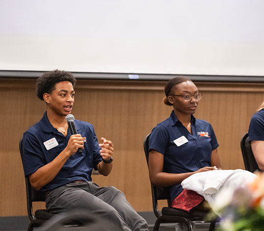 Student on panel giving his perspective