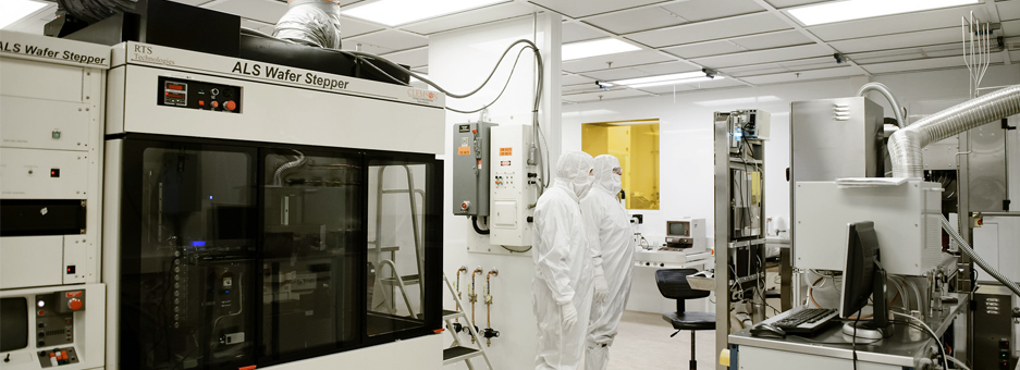 Two employees inside the ECE Clean Room