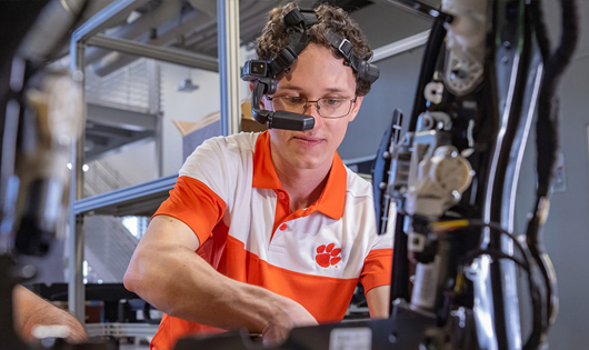Student working in the lab