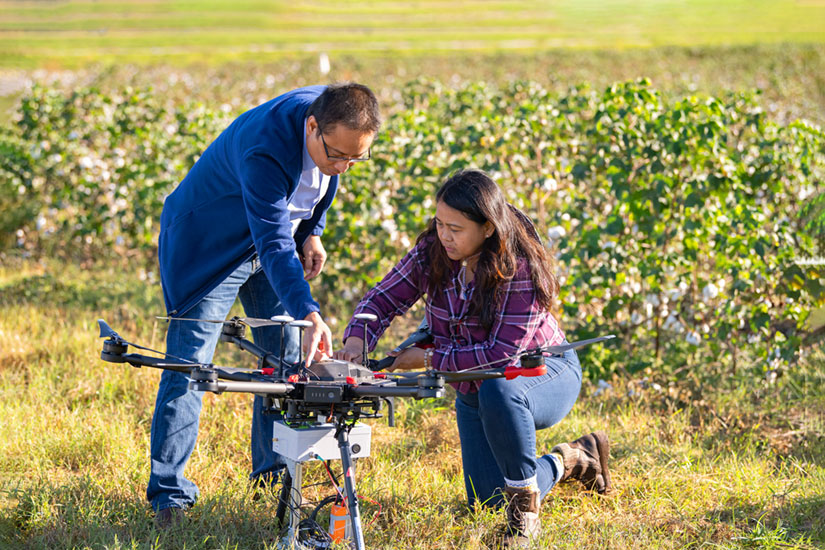 Working with drone in the field