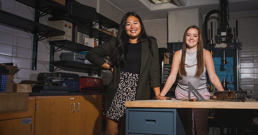 Two students in the lab