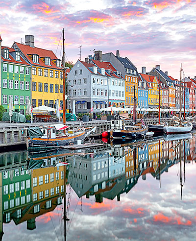 Colorful houses on canal