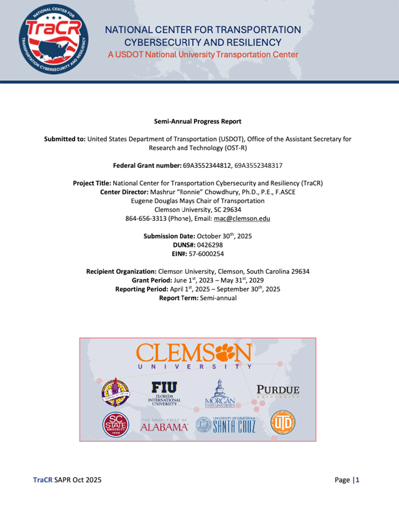 Front of progress report for 2025