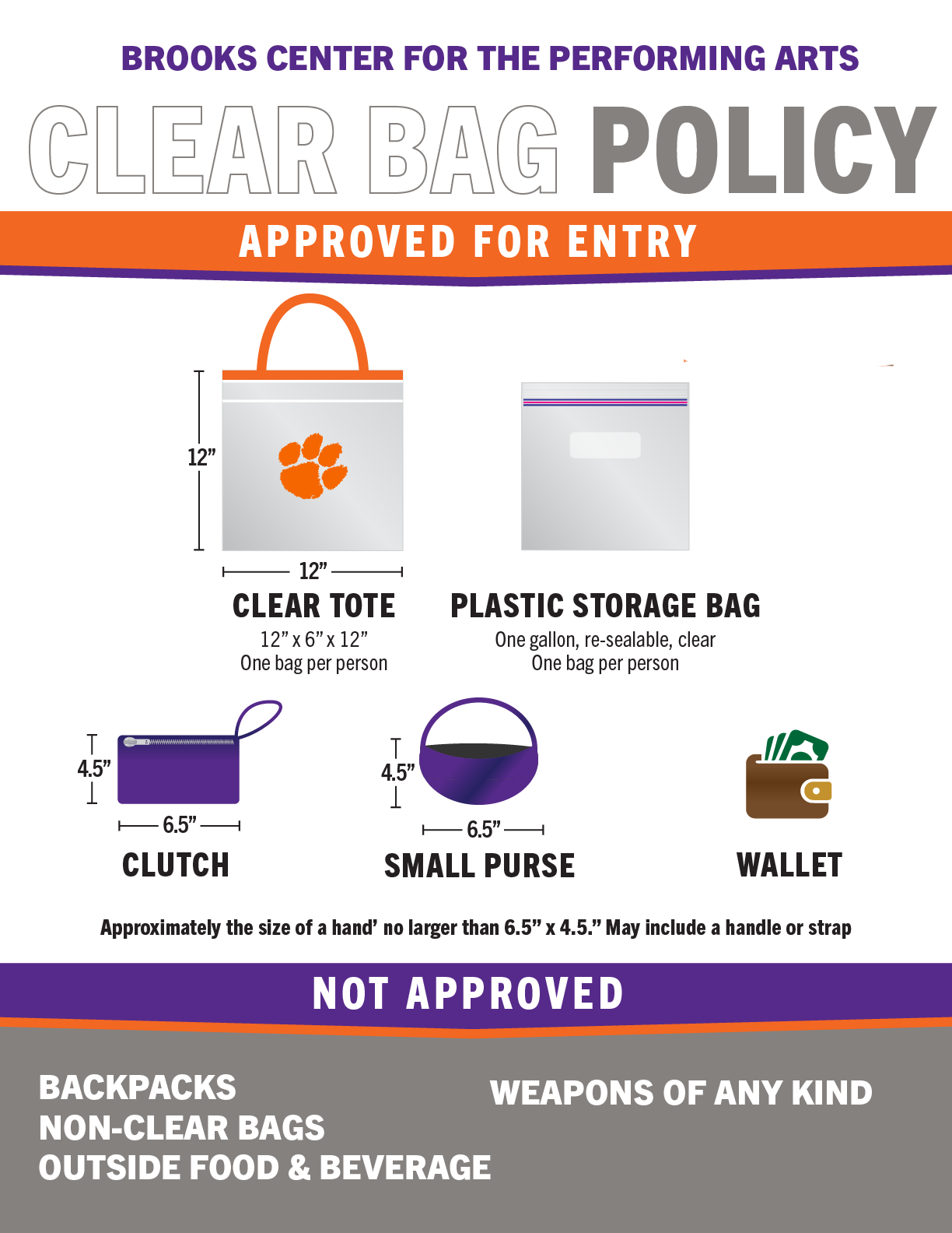 clear bag dimensions