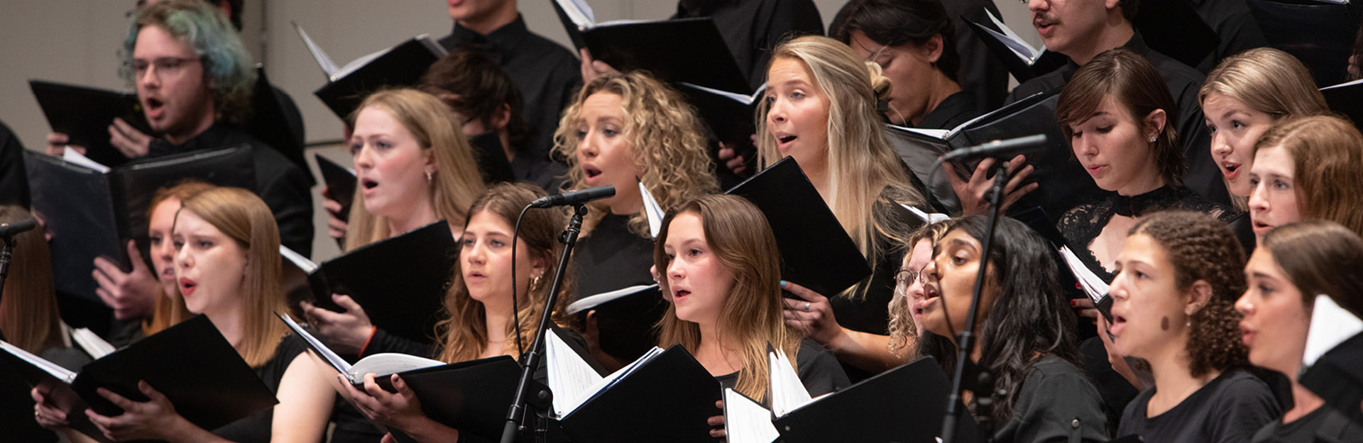 Choirs students singing