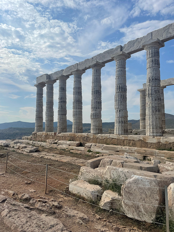 Column ruins in Greece.