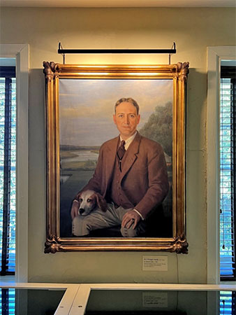 Restored frame hanging in house