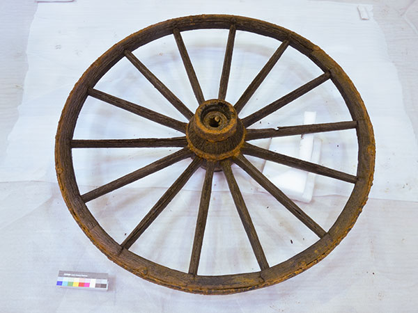 Wagon Wheel on display cloth