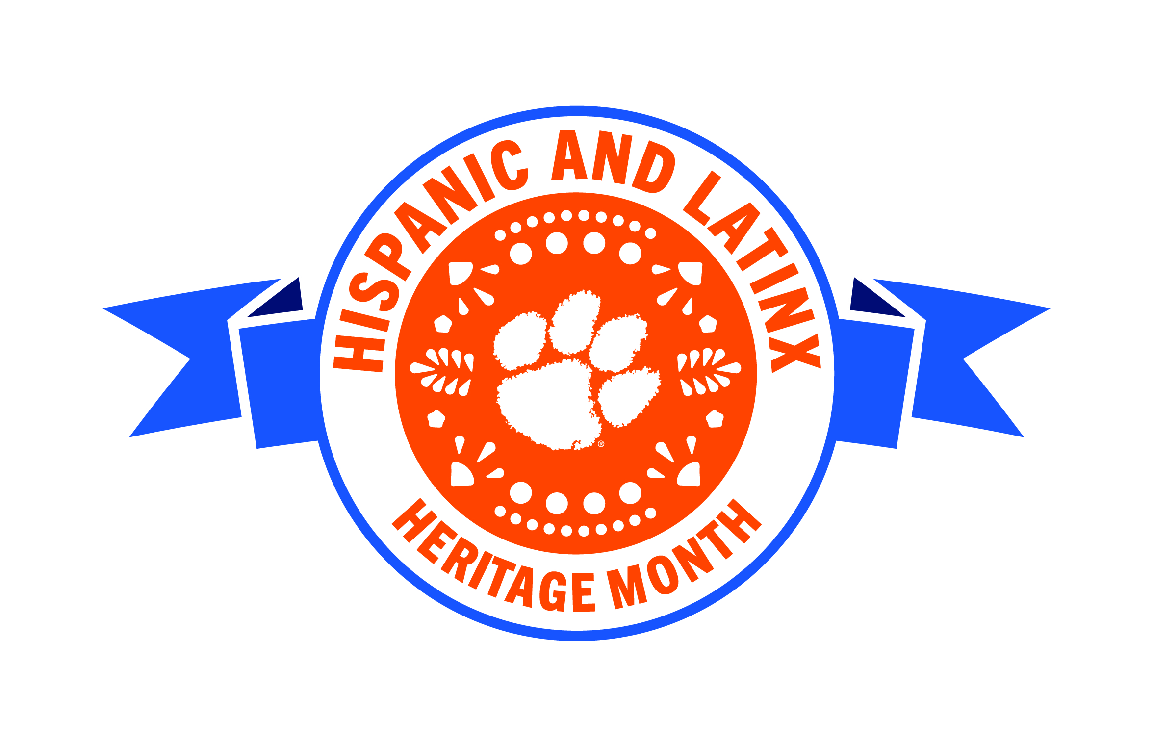 a orange and blue emblem that says Hispanic and Latinx Heritage Month