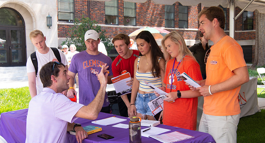 Students at orientation.