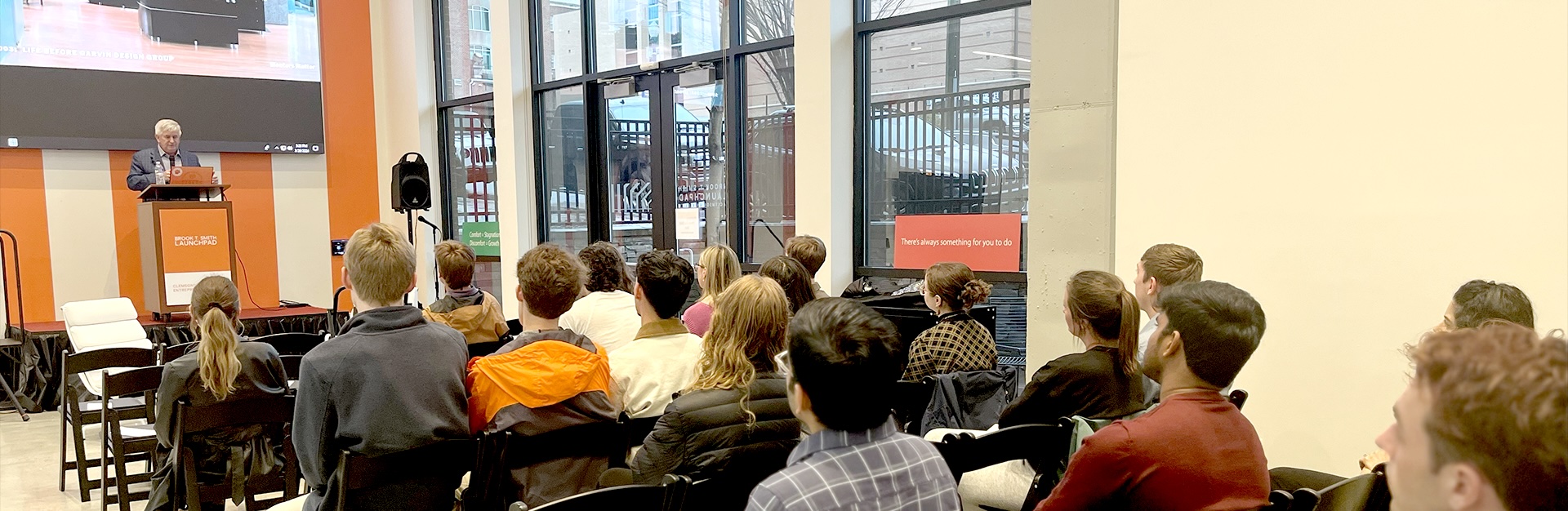 Audience during a Launchpad College of the Week