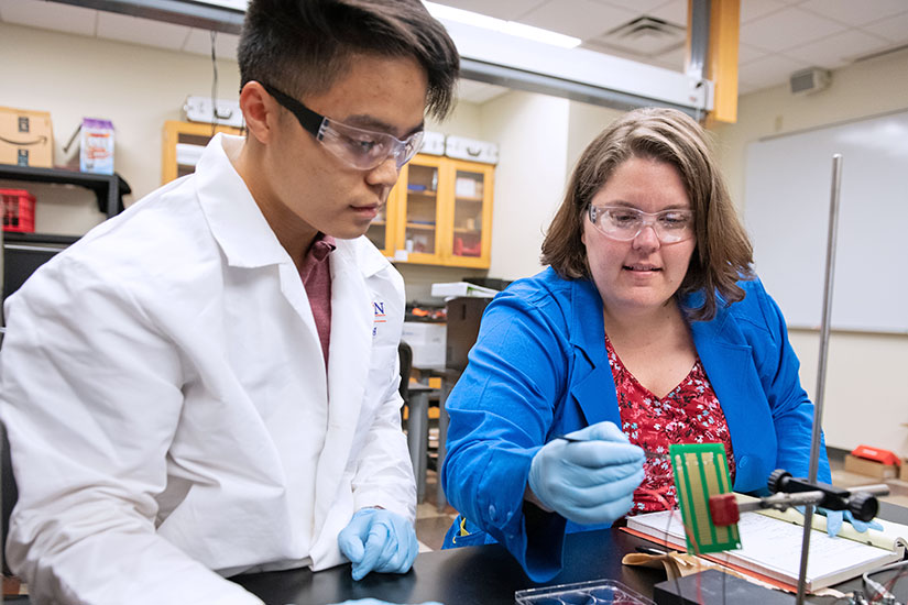 Melissa McCullough in lab