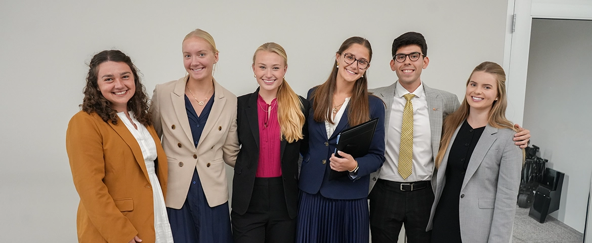 Sales Club Meeting with Students presenting.