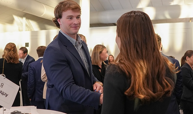 Two women at networking event