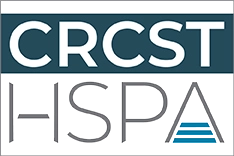 Logo for the CRCST HSPA organization, featuring text in a modern font with a geometric design.