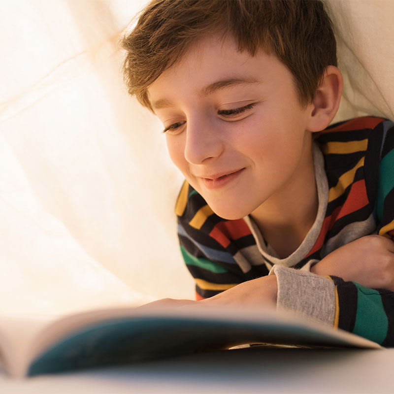 boy reading book