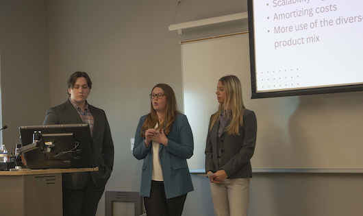 Students present their proposals to their client companies