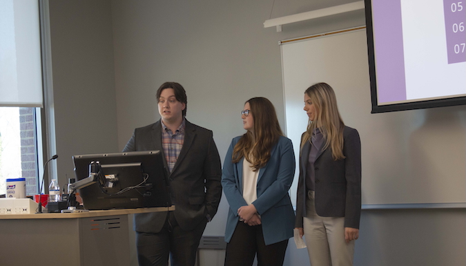 Students present their proposals to their client companies