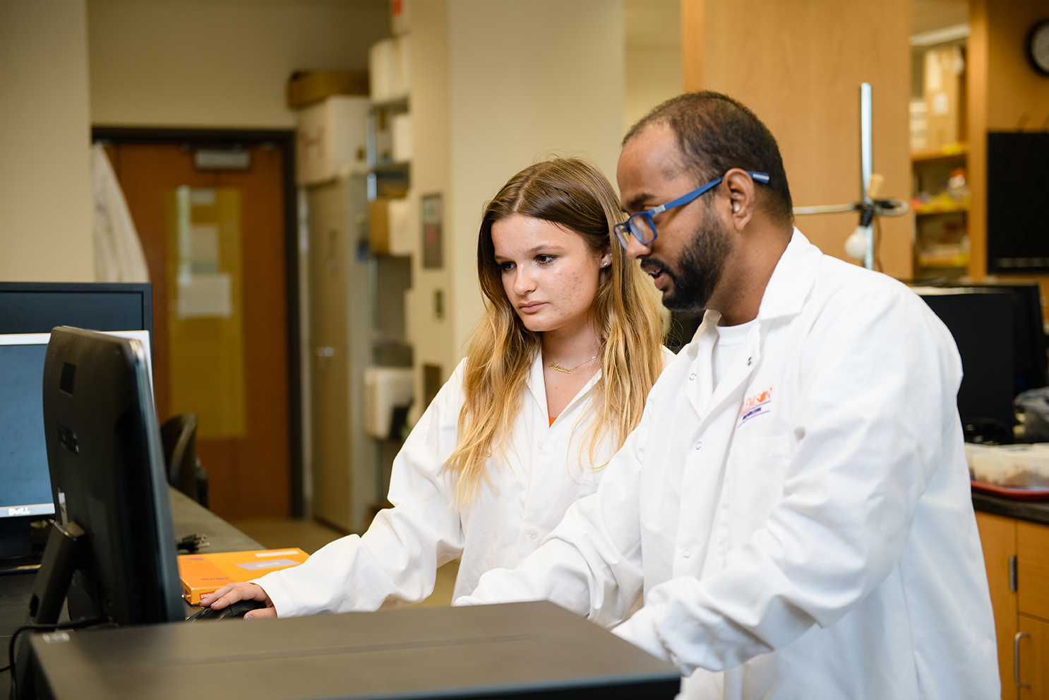 Marianna Holladay working in a lab