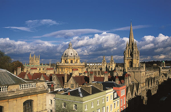 Aerial view of Oxford University