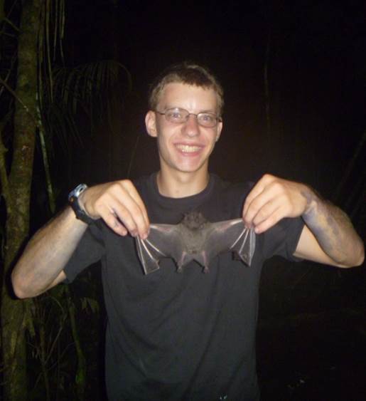 Benjamin Bodek with a bat